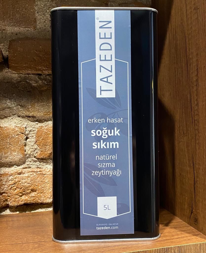 ÖZEL SERİ — 2024 İlk Hasat  - Erken Hasat Naturel Soğuk Sızma Zeytinyağı ( 5 LT)